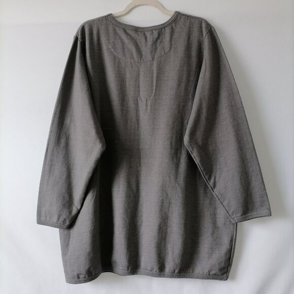 Woman Within Womens Gray Long Sleeve Crew Neck Pullover T-Shirt Size 1X (22/24) - Picture 4 of 7